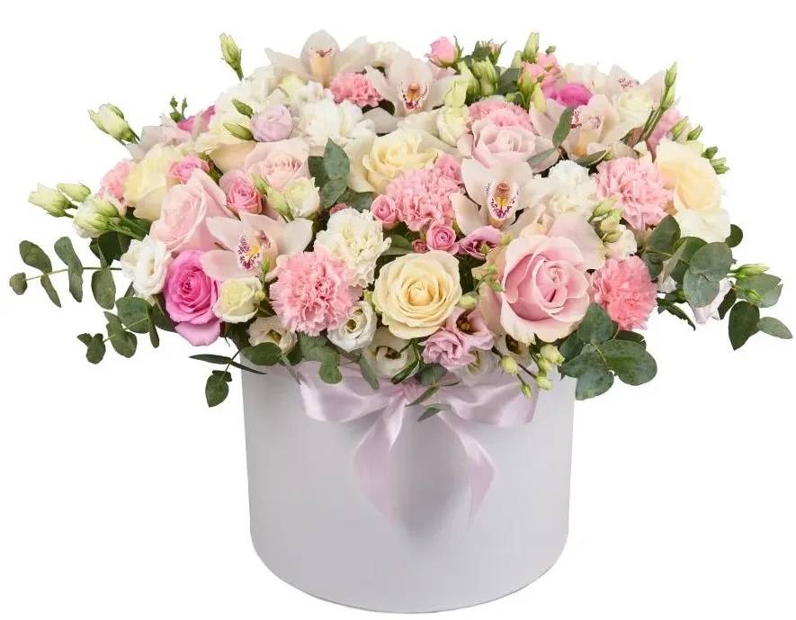 Orchids and pastel flowers