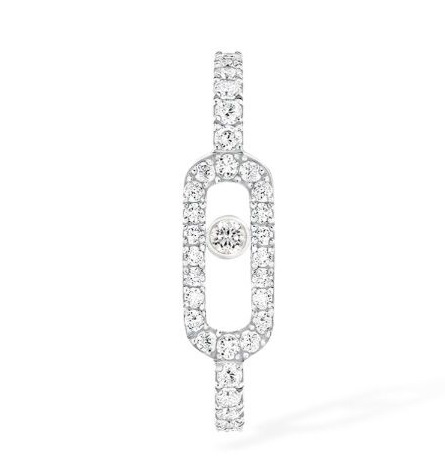 Move Uno PavÃ© Mono Earrings - WHITE GOLD