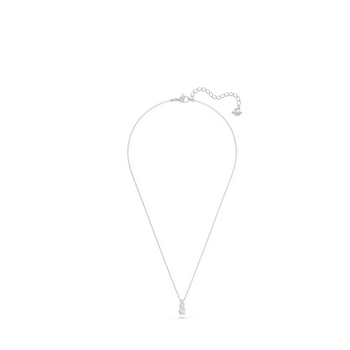 ATTRACT NECKLACE, WHITE, RHODIUM PLATED