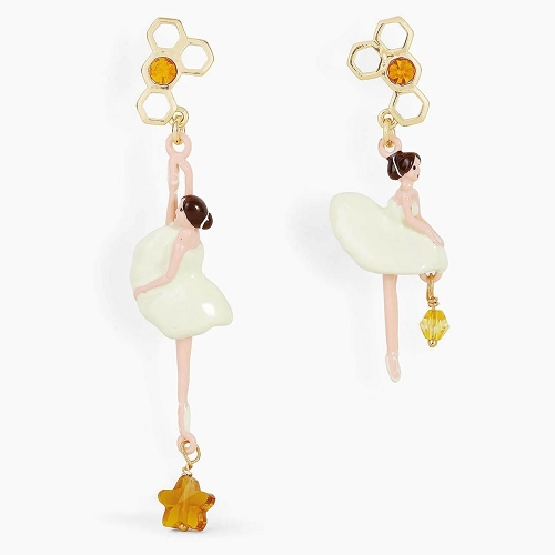 PINK & WHITE BALLERINA WITH CLIP ON EARRINGS