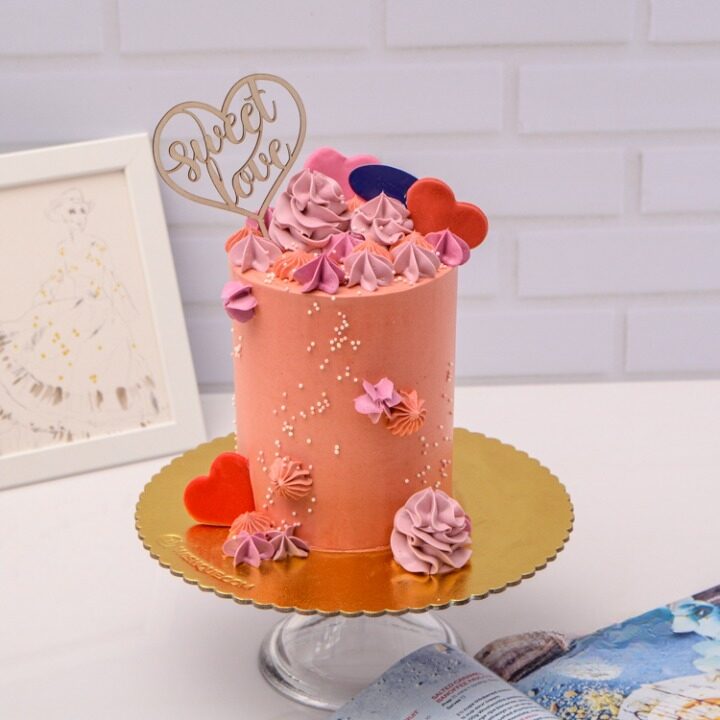 Sweet Love Fiesta Buttercream Mini Tall Ribbon Cake