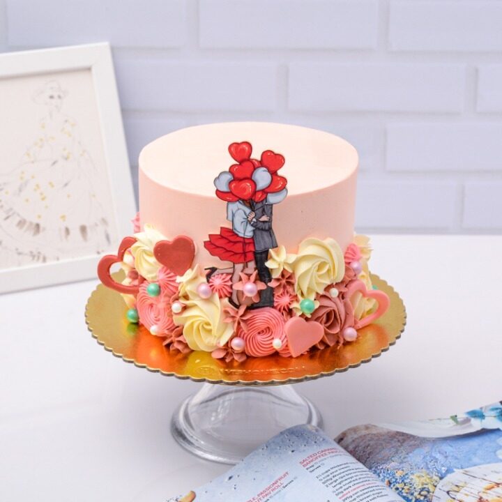 Love Blossoms Chocolate Cake