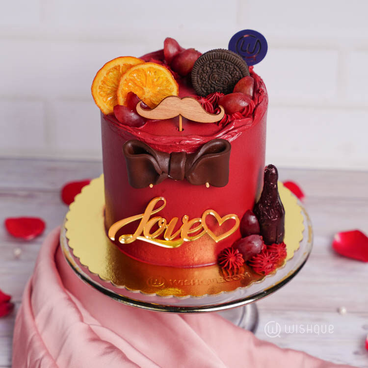 Mustache You to Be Mine Tropical Chocolate Cake