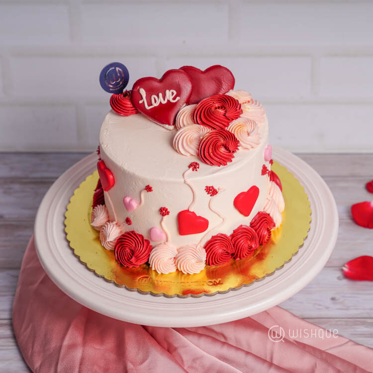 Velvet Rosette Romance Chocolate Cake