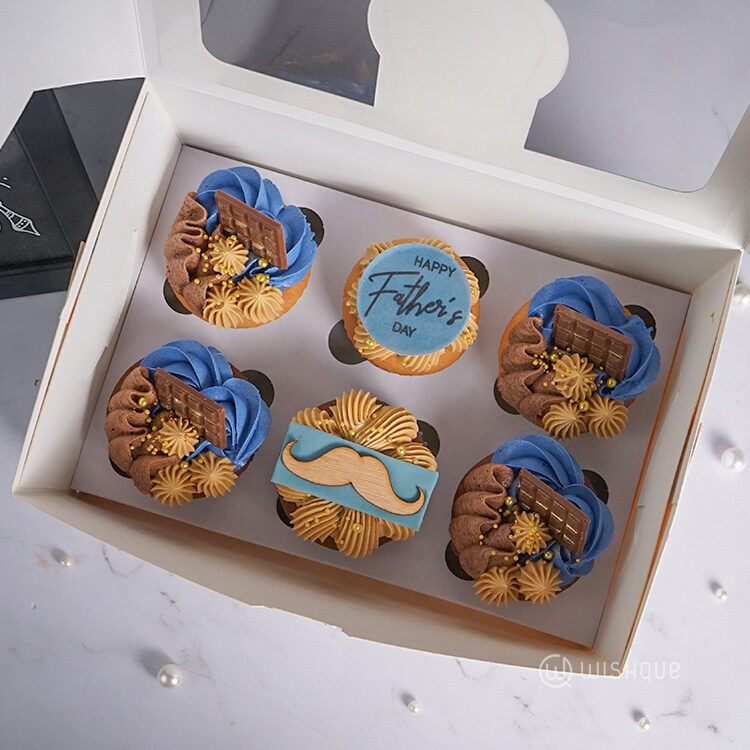 Chocolate Espresso Cupcake Box of 6 For Father's Day