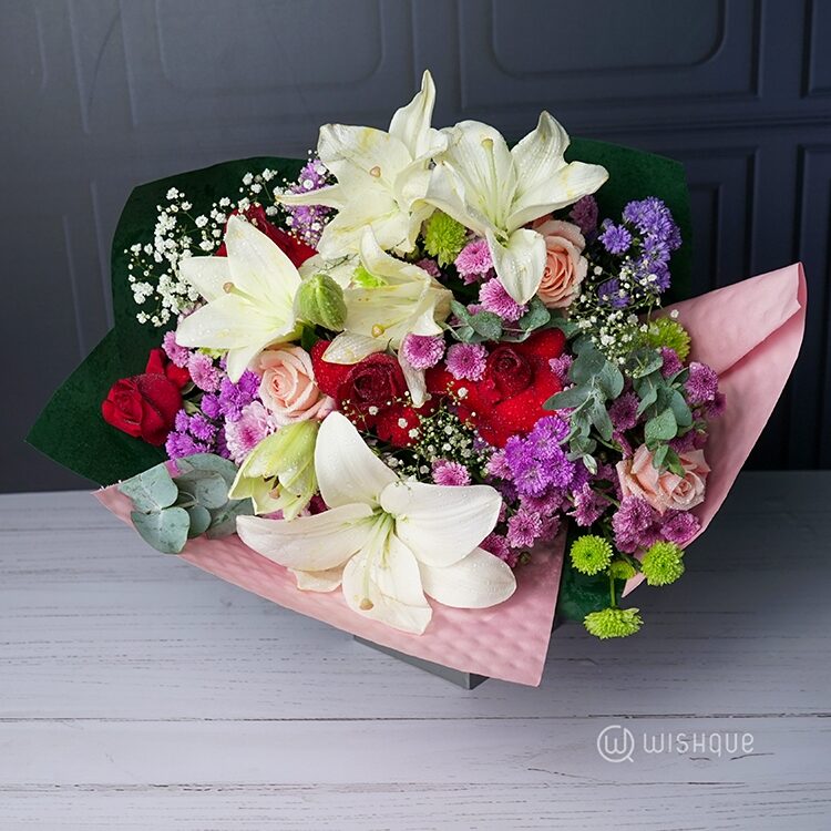 Pastel Melody Giant Lily Bouquet