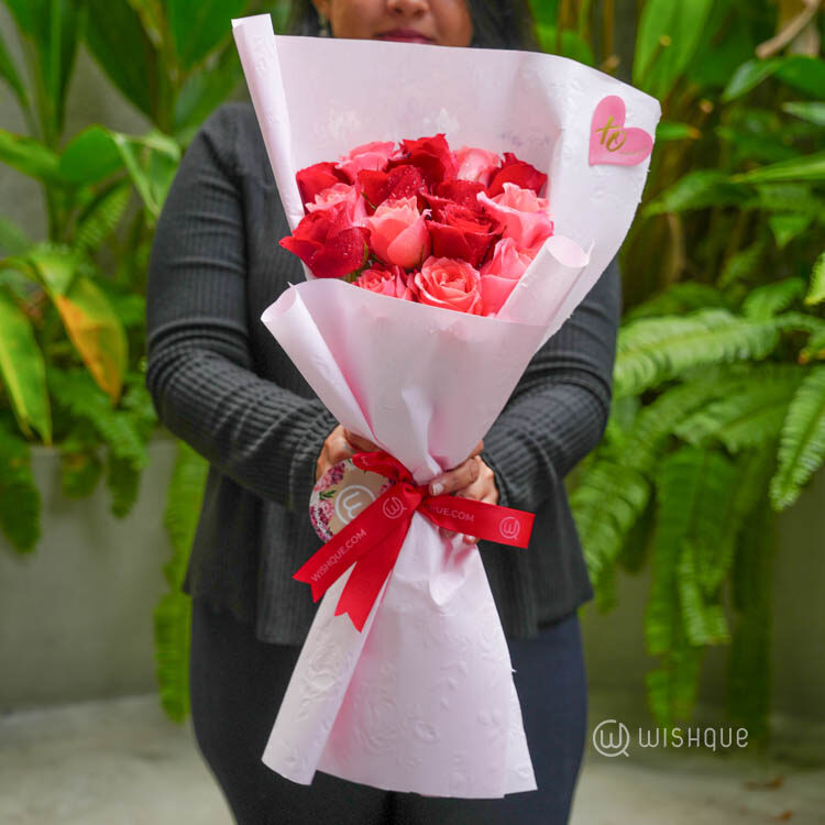 Blushing Romance Fresh Flower Bouquet
