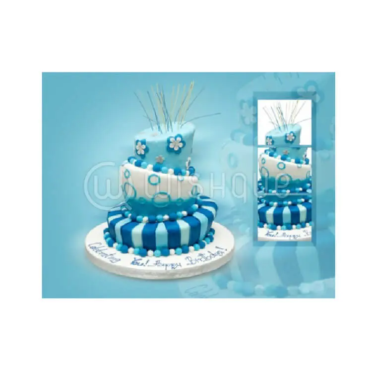 Topsy Turvy Blue Themed Slanted Design Cake