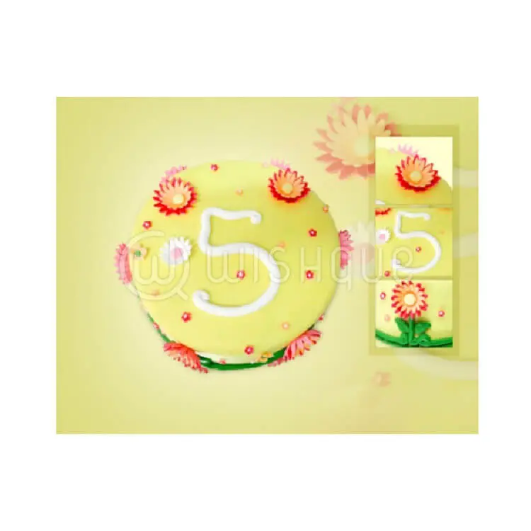 5th Birthday Sunflower Themed Design Cake