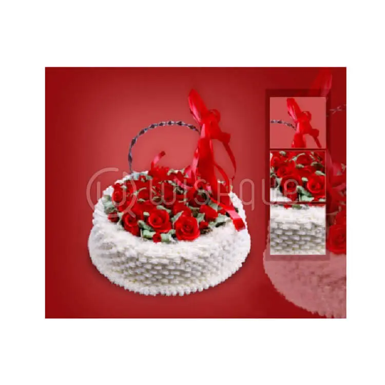 Red Roses Flower Basket