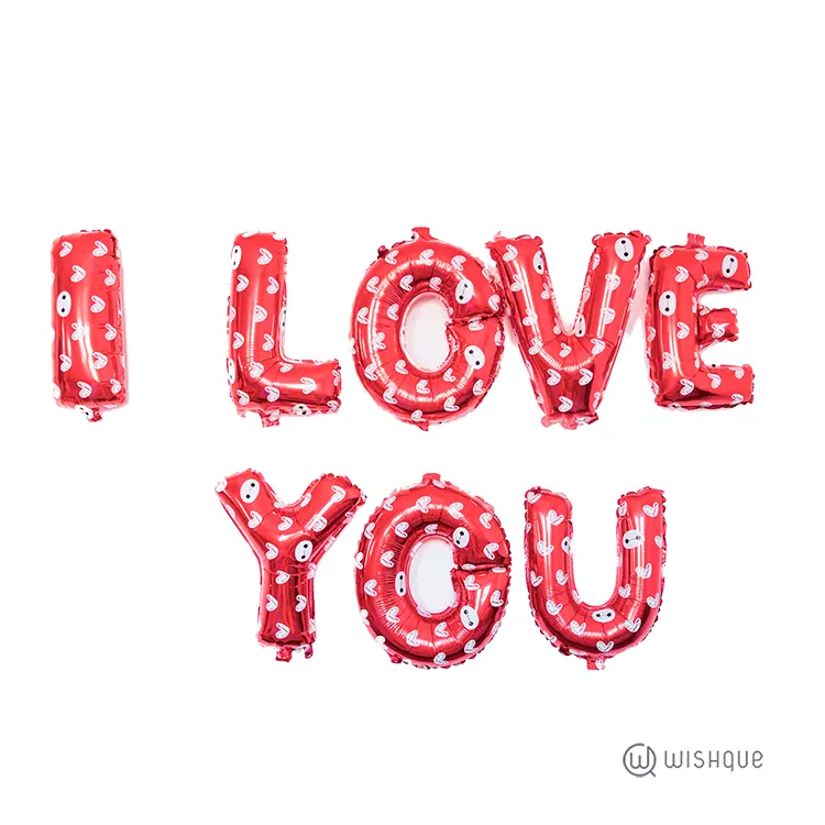 I LOVE YOU Letters Balloons in Red