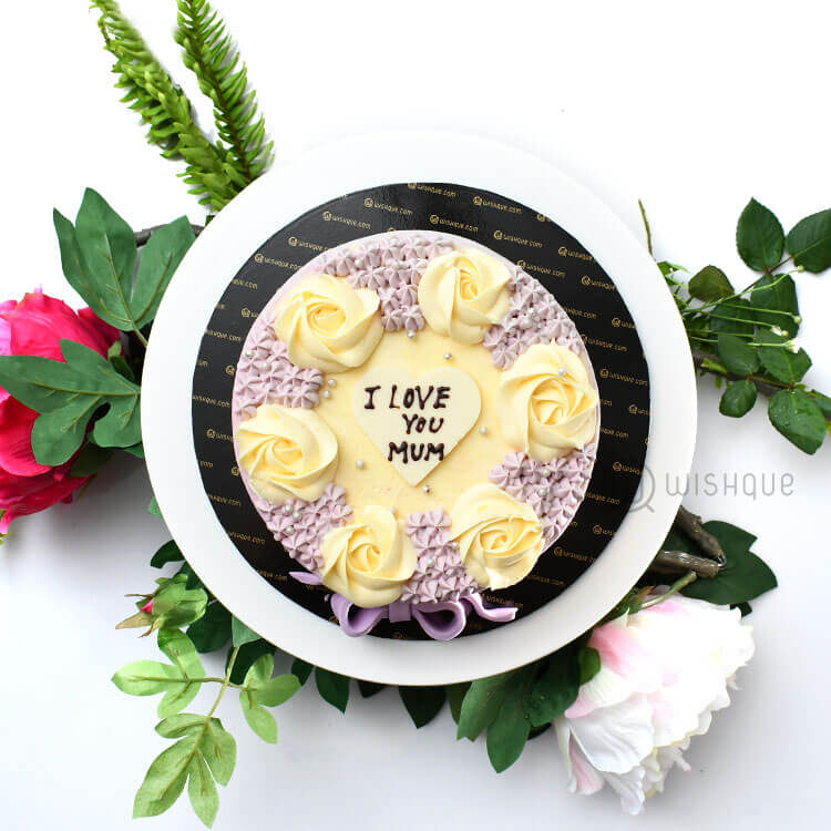Buttercream Rose Ribbon Cake