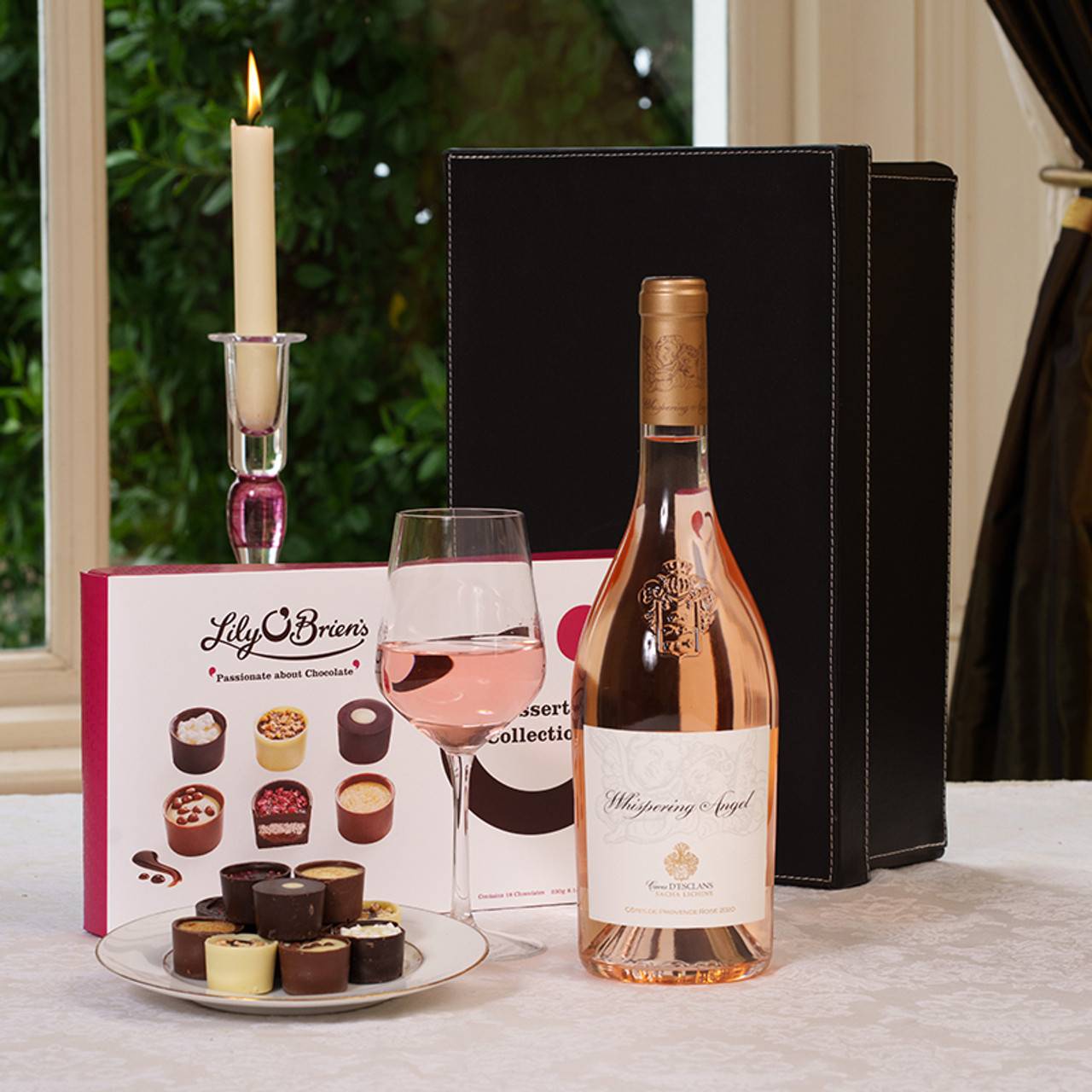Whispering Angel Rose And Chocolates