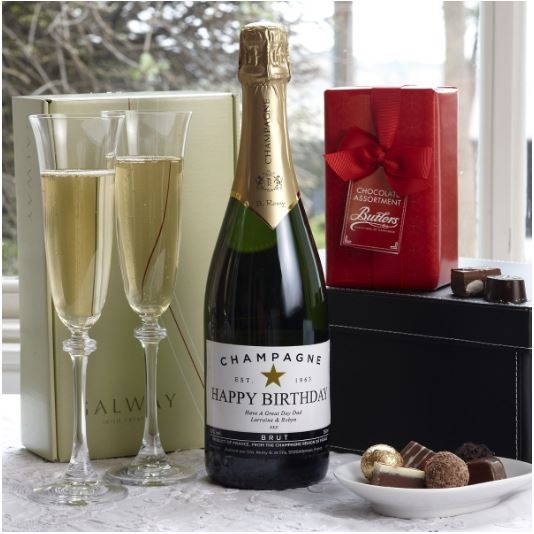 Personalised Mr & Mrs Wedding Gift Box & Champagne Flutes