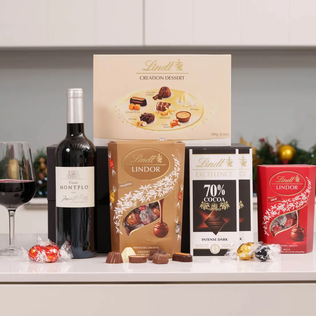 Deliciously Chocolatey Lindt Chocolate Gift Box With Red Wine