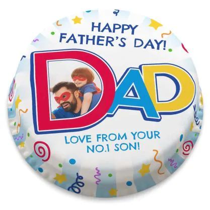 Dad Photo Cake (letterbox gift cake (serves 2-4))