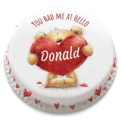 Teddy Heart Cake (letterbox gift cake (serves 2-4))