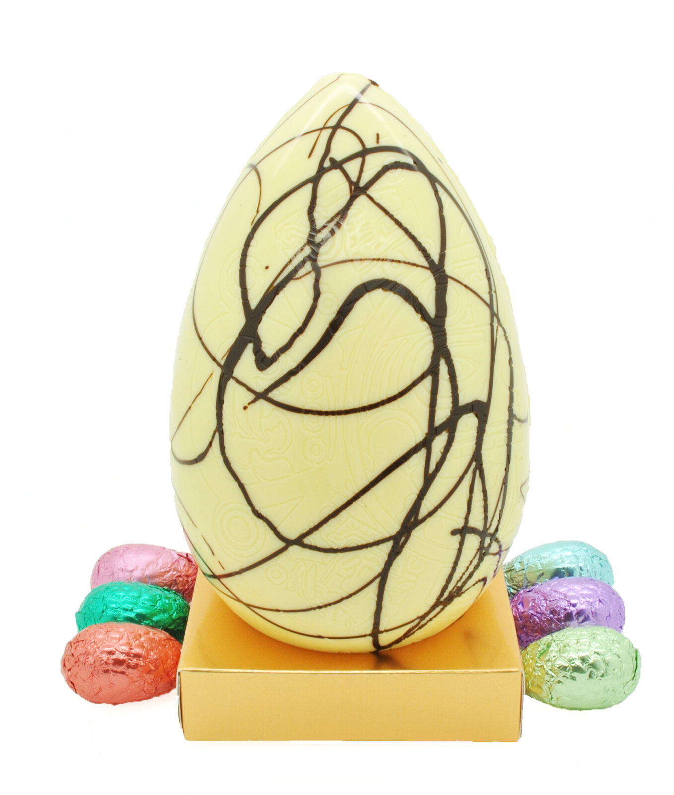 White Chocolate Drizzle Egg With Belgian Praline Eggs