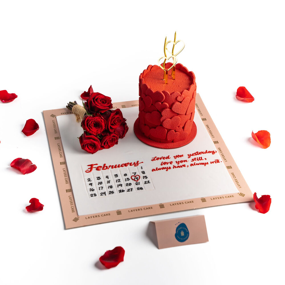 Red Hearts Cake 2