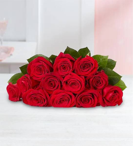 Romantic Red Roses (12 Stems, Bouquet Only)
