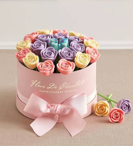 Fleur De Chocolate Belgian Chocolate Roses - Springtime Blooms (Classic)