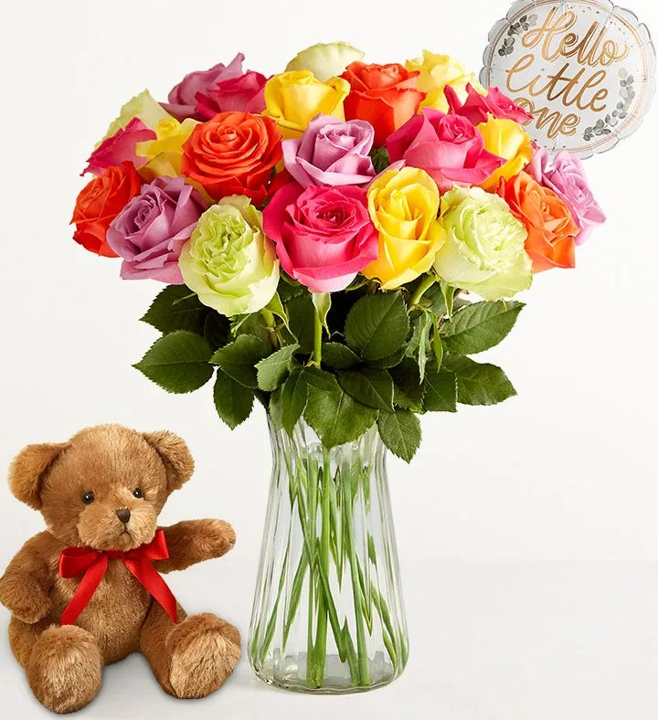 New Baby Celebration Assorted Roses