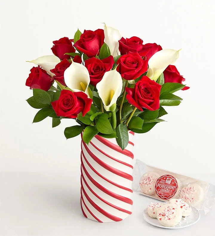 Peppermint Twist Rose and Calla Lily Bouquet™