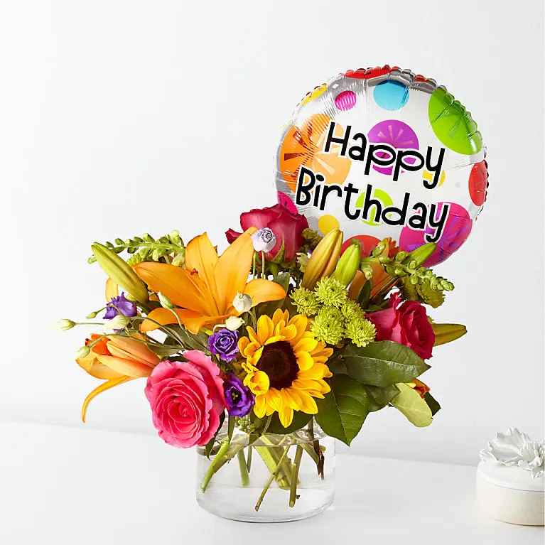 Best Day Bouquet with Birthday Balloon