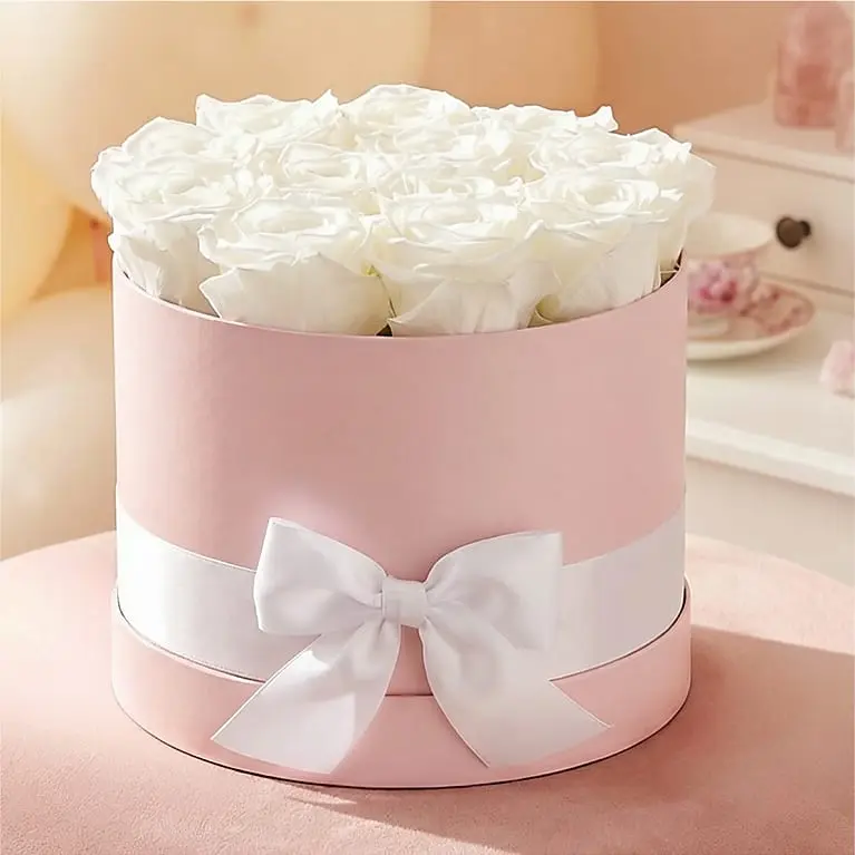 Luxury White Forever Roses