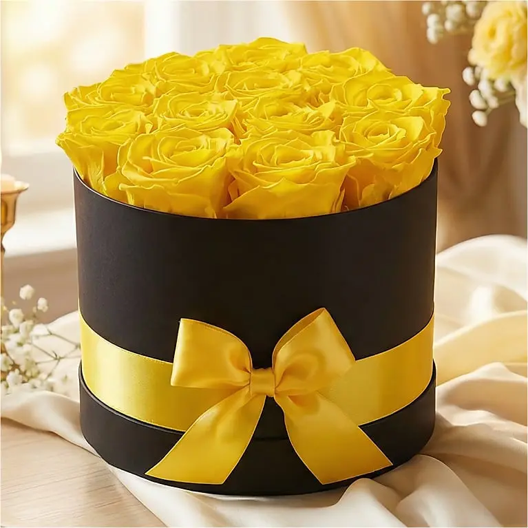 Luxury Yellow Forever Roses