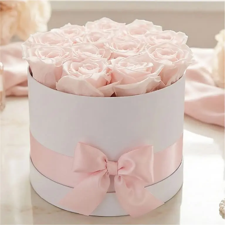 Luxury Champagne Pink Forever Roses