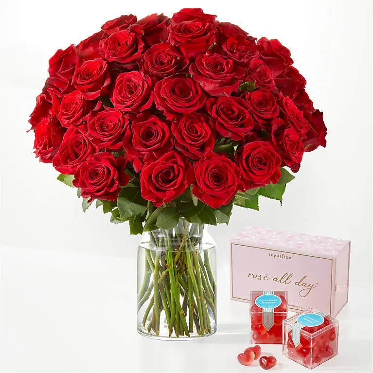 Three Dozen Long Stem Red Roses
