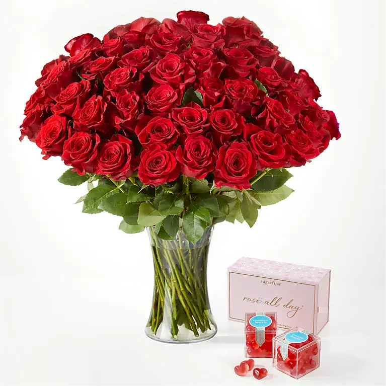 Fifty Long Stem Red Roses