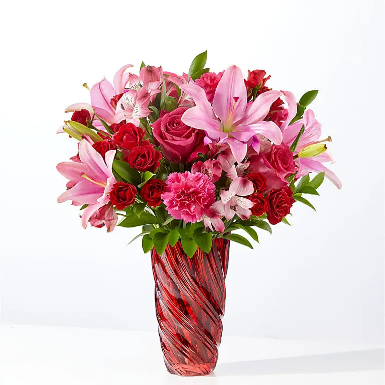 In Love Bouquet with Luxe Swirl Vase