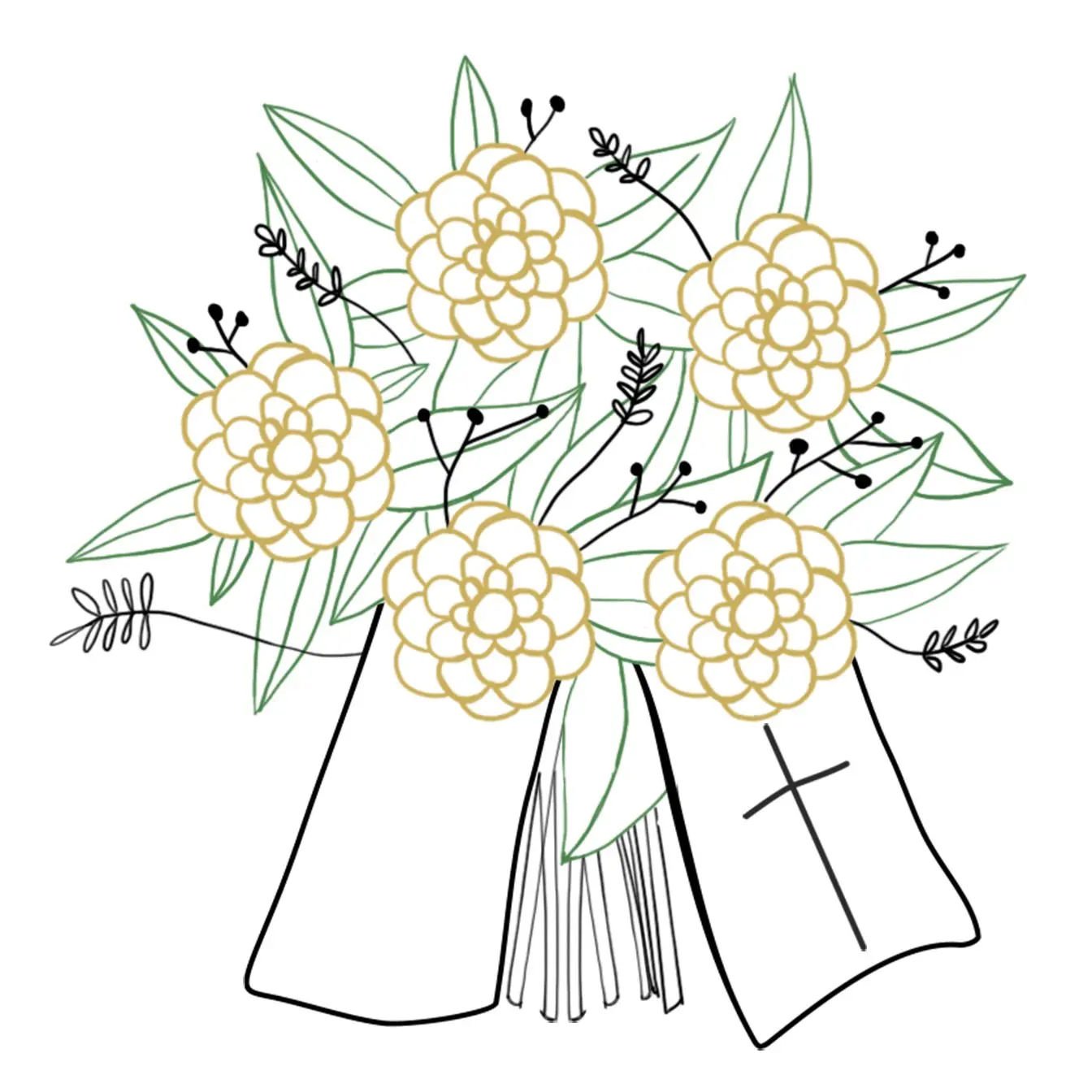Funeral and Sympathy Bouquet with ribbon