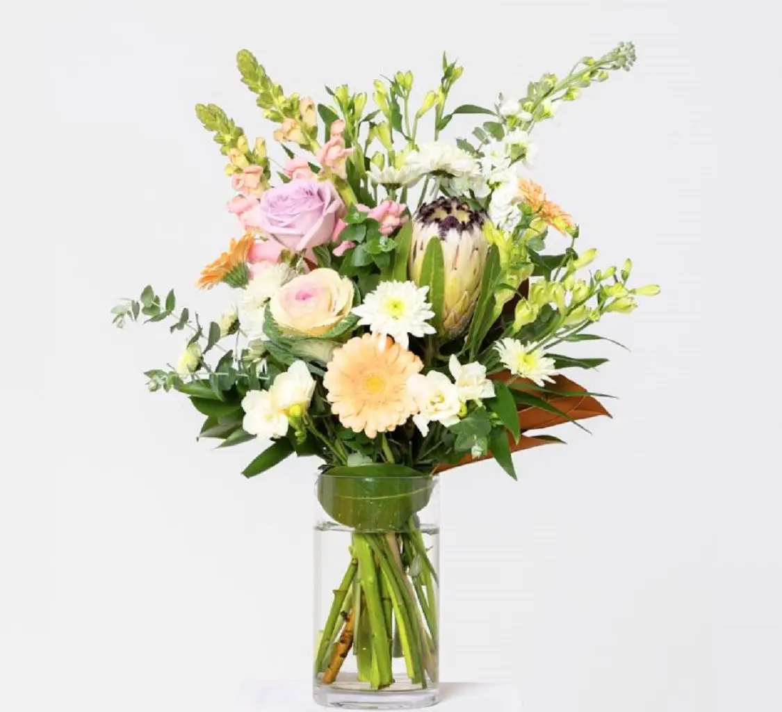 Seasonal Pastel Bouquet in Vase