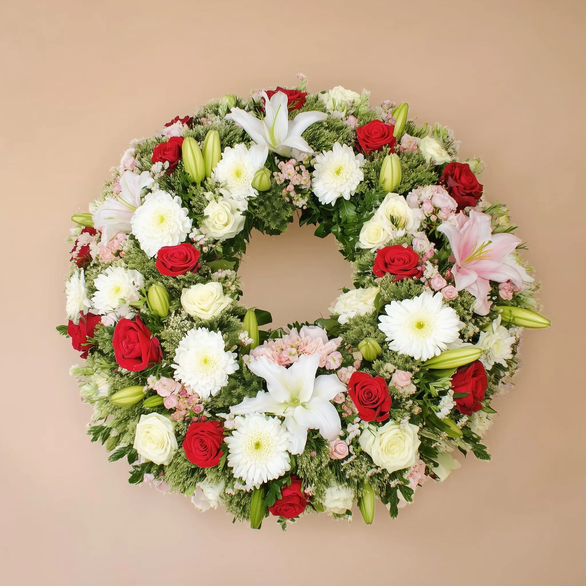 White Premium funeral wreath