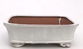 White Ceramic Bonsai Pot - Rectangle 8.5" x 6.5" x 3.0"