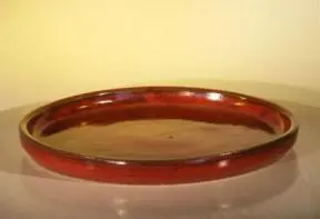 Parisian Red Ceramic Humidity/Drip Bonsai Tray - Round 14" x 1.5" OD / 13" x .75" ID