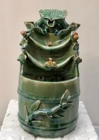 Ceramic Table Top Water Fountain 5.0" x 5.0" x 12"