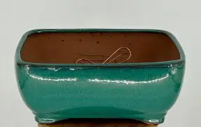 Seafoam Green Ceramic Bonsai Pot - Rectangle Professional Series 10" x 8" x 4"