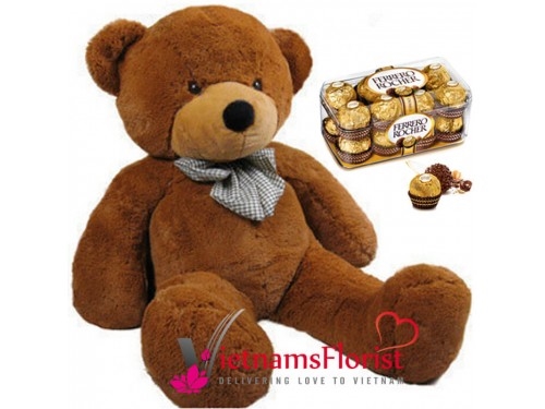 Cute Teddy (80cm) And Chocolate
