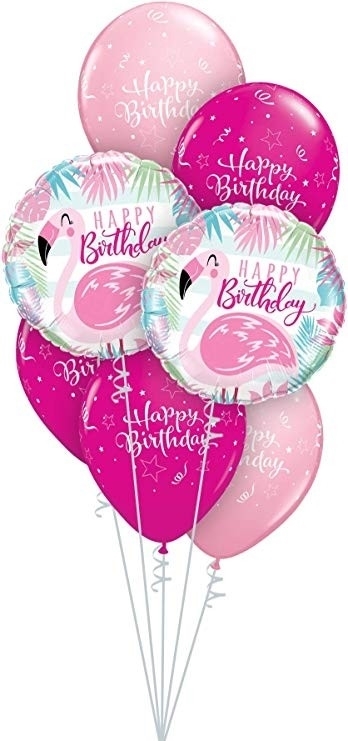 Flamingo Bouquet Happy Birthday Balloon