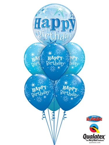 Exciting Blue Happy Birthday Balloon Bouquet