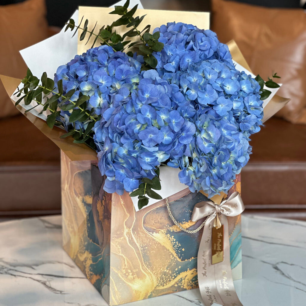Blue Hydrengea Flower Bouquet (Small)