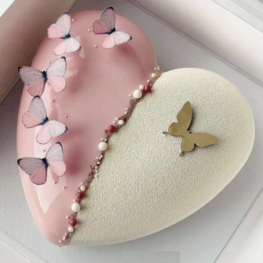 Heart cake with Butterflies