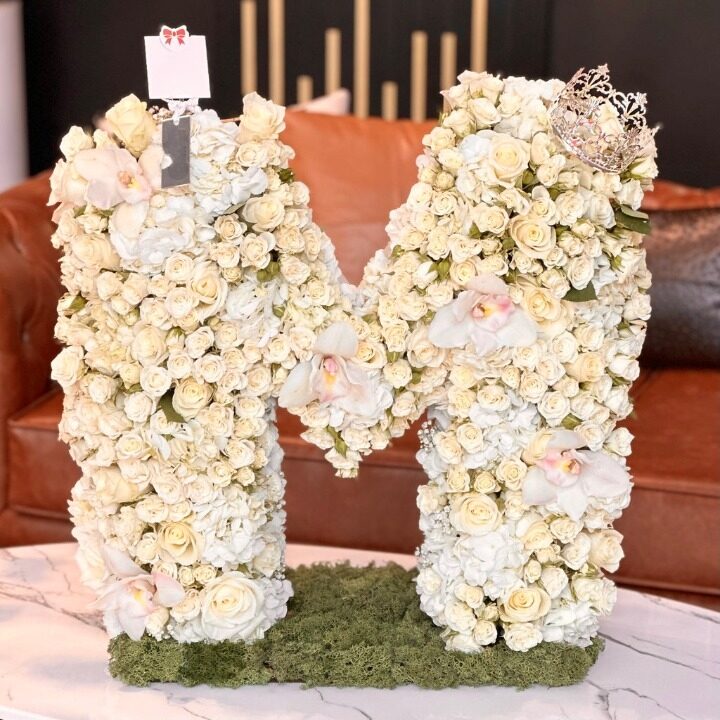 Large Letter Shape Flower Arrangement