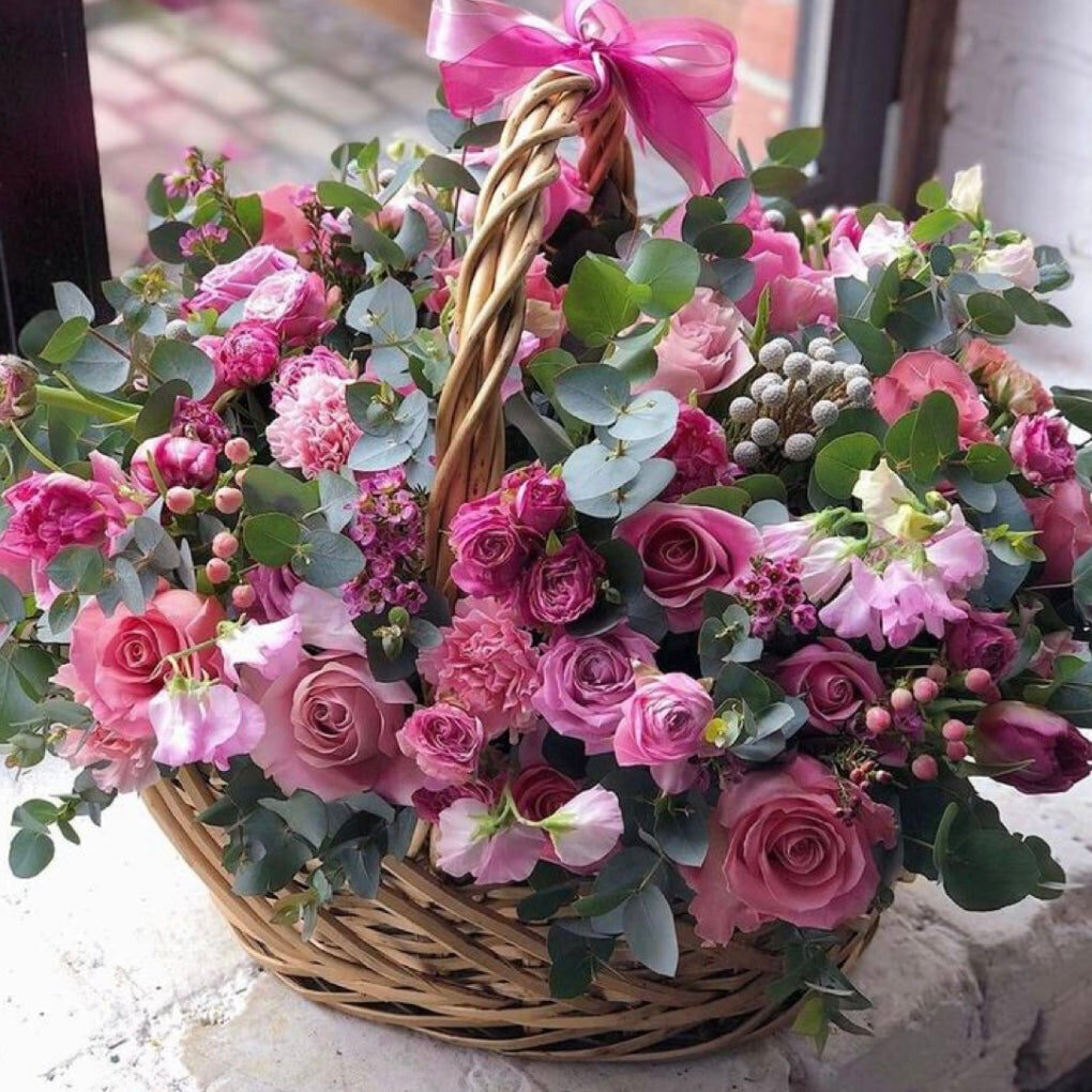 Pink Flower Basket (Small)