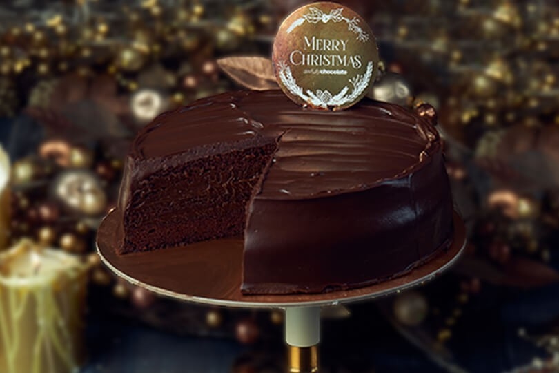XMAS ALL CHOCOLATE CAKE (6 piece)