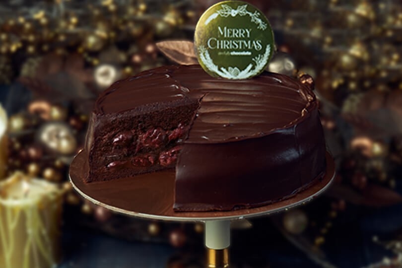 XMAS CHOCOLATE RUM & CHERRY CAKE (6 piece)